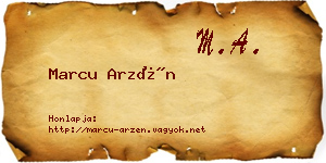 Marcu Arzén névjegykártya